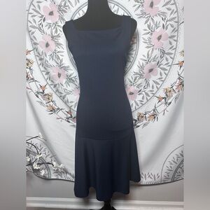 Ralph Lauren Sport Navy Midi Dress M Knit Fit & Flare